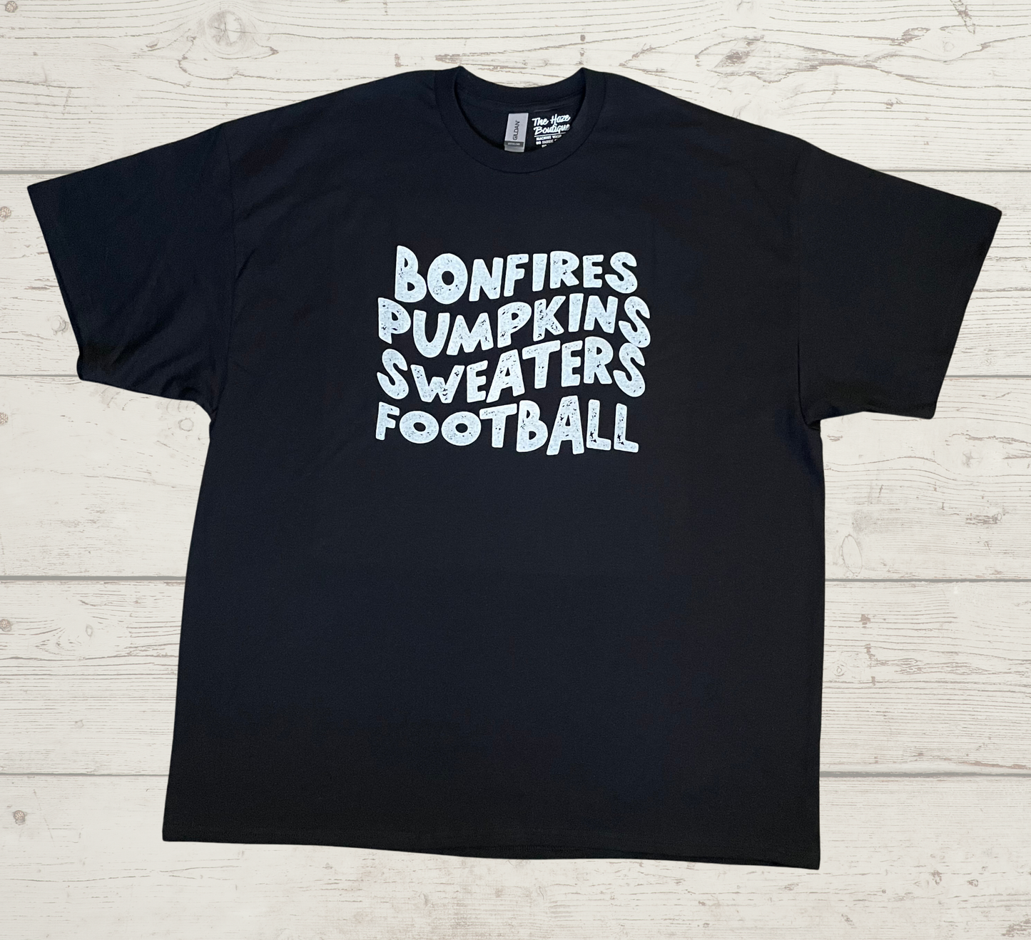 2XL Bonfires, Pumpkins, Sweaters & Football Tee