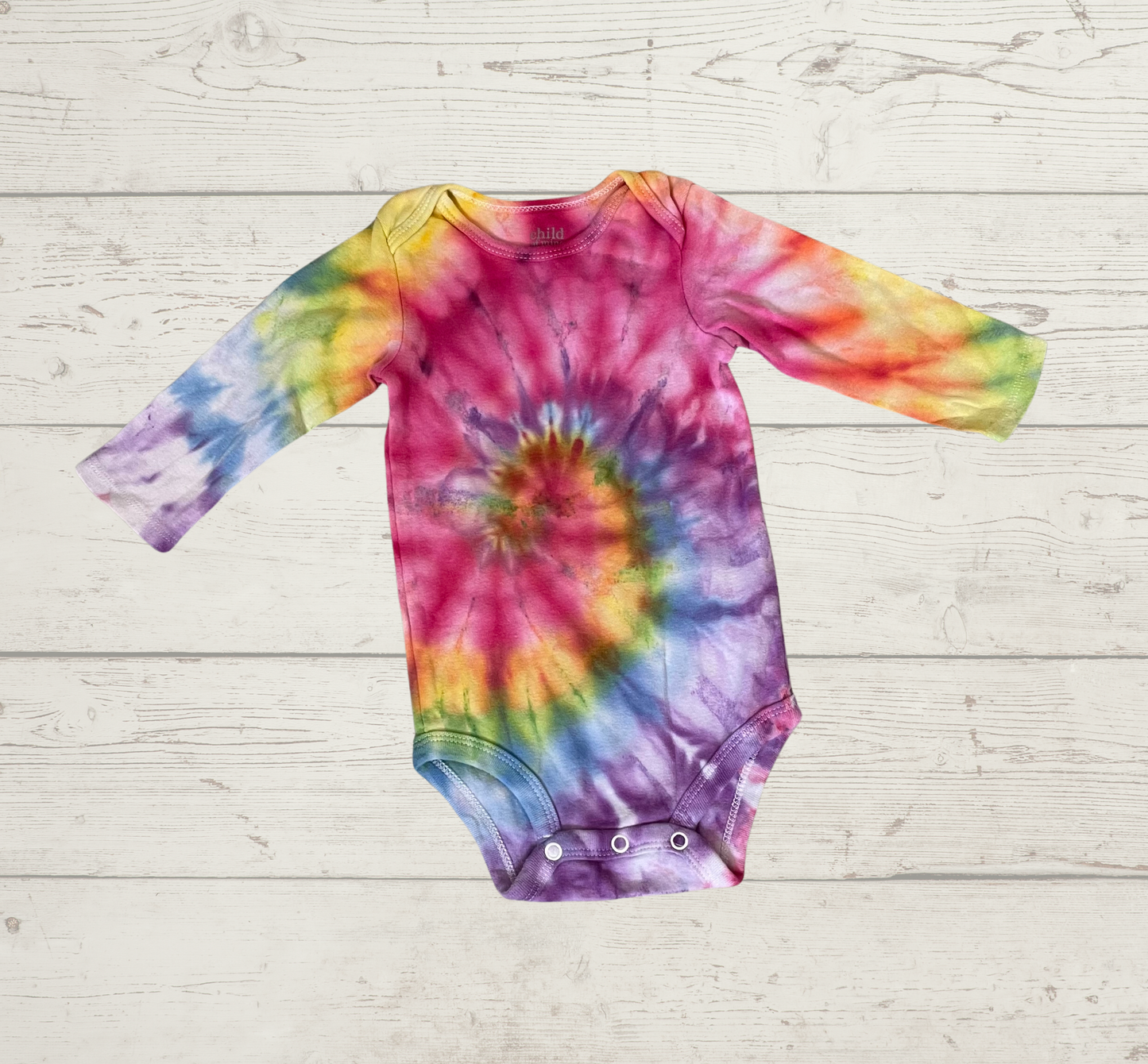 6-12 M Long Sleeve Rainbow Spiral