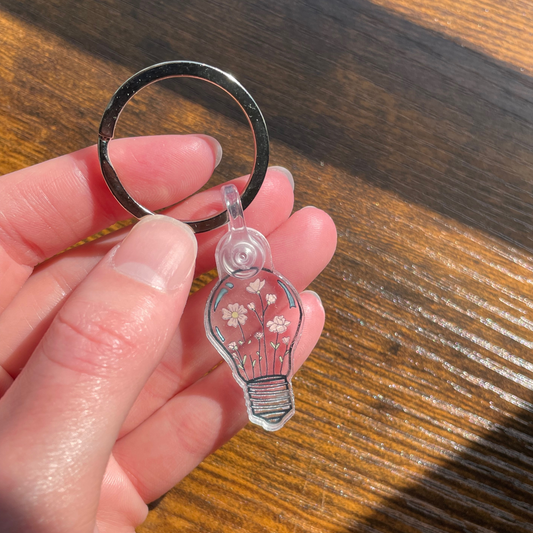 Poppy Flower Clear Mini Keychain