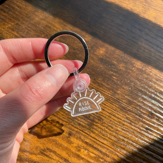 Rise Above Clear Mini Keychain