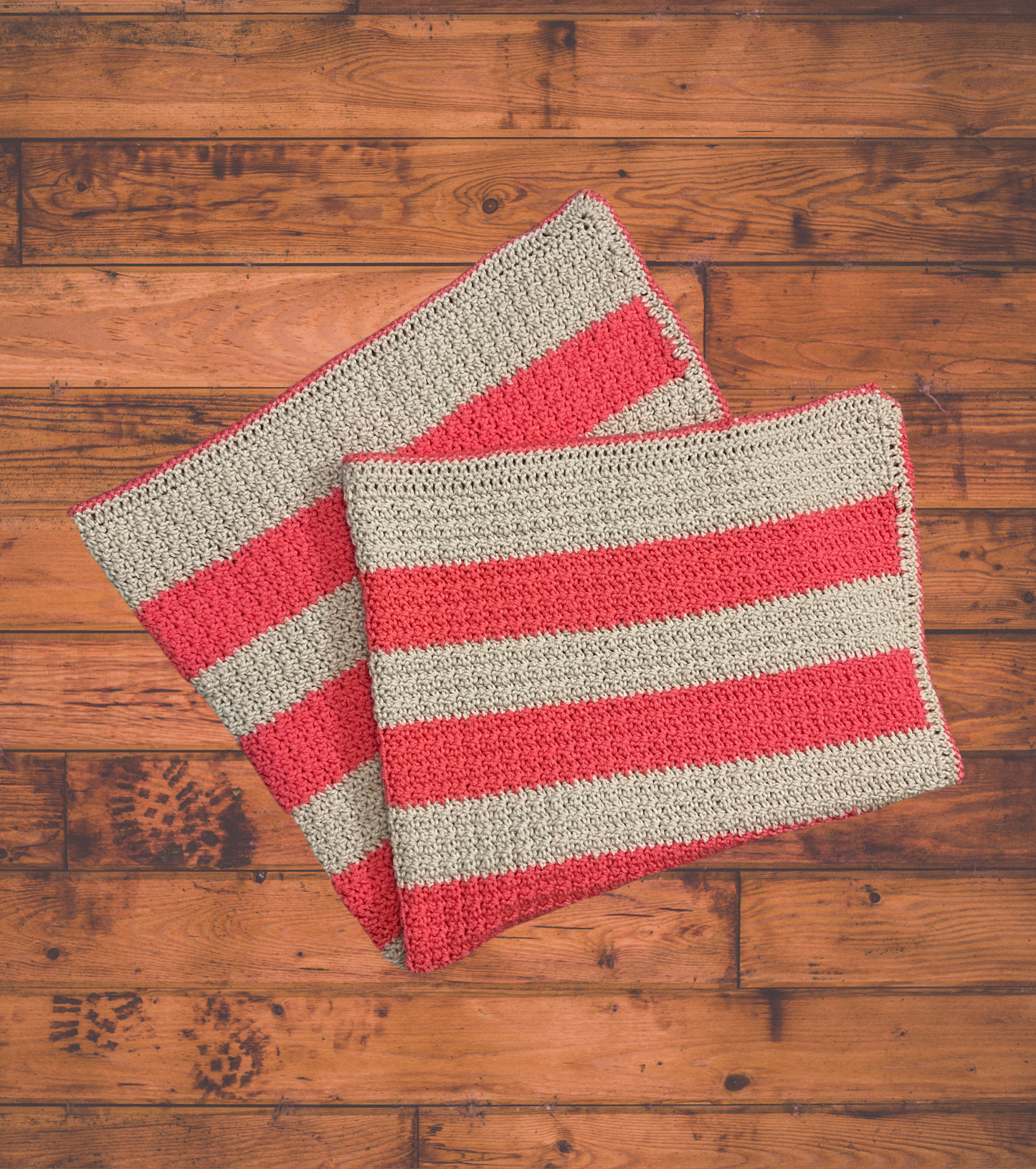 Pink & Tan Striped Baby Blanket